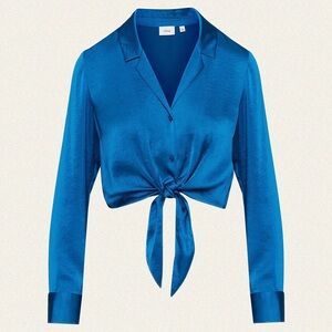 Wilfred Tie-Front Satin Blouse